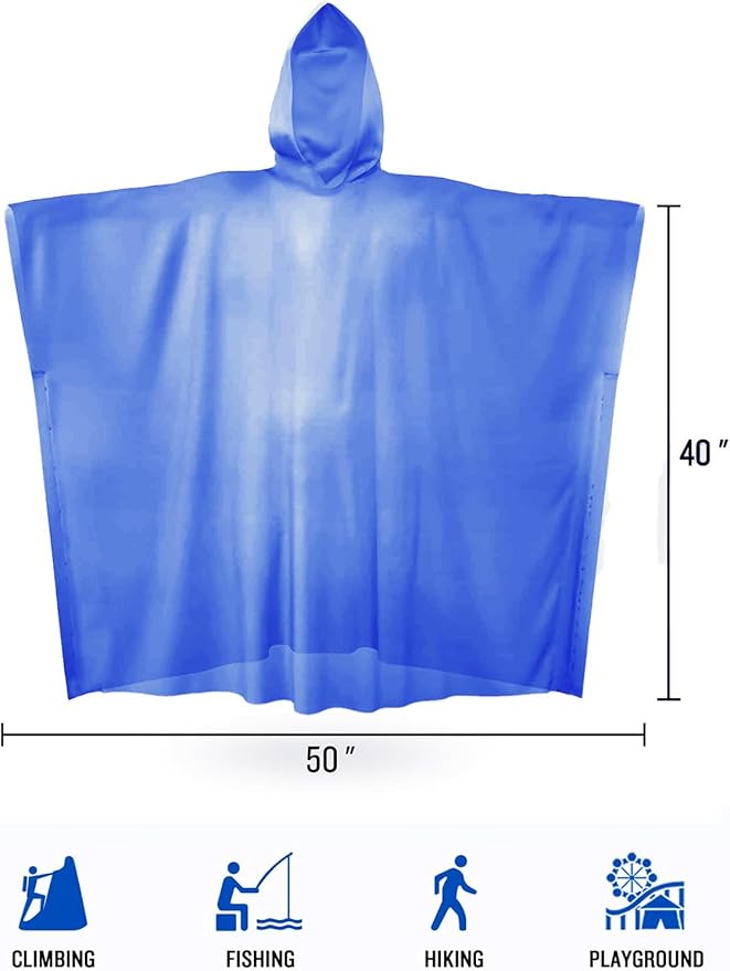 SaphiRose Disposable Rain Ponchos Emergency Clear Poncho