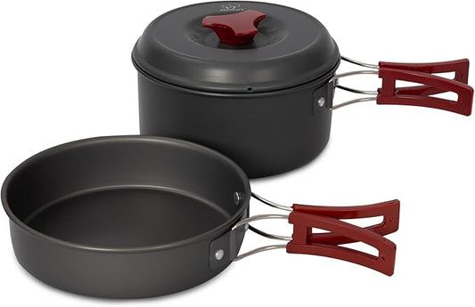 Bulin 24/13/11/8/4 PCS Camping Cookware Mess Kit Lightweight Backpacking Cooking Set Outdoor Cook Gear for Family Hiking, Picnic(Kettle, Pot, Frying Pan, Bowls, Plates, Spoon)