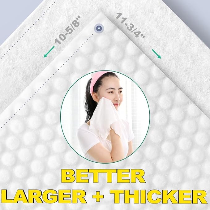 Premium Travel washcloth, Thicker Larger Compressed Towels (11.8“X 10.6”), Portable