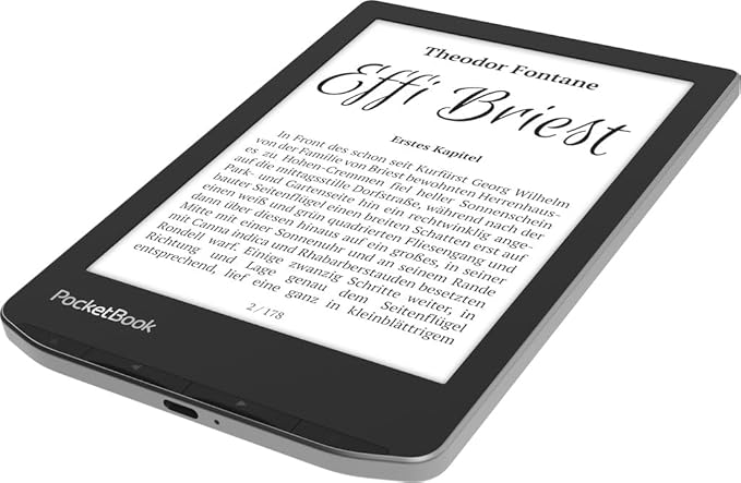 PocketBook Verse E-Readers | Eye-Friendly 6'' E-Ink Carta™ HD Touchscreen | Adjustable SMARTlight | Up to 1 Month of Battery Life | WiFi & Memory Card Slot | E-Book Reader in Misty Grey