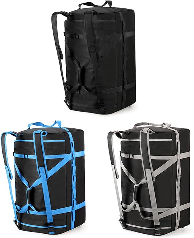 Foldable Rolling Duffle Bag with Wheels, 85L Extra Large Wheeled Travel Duffel, Waterproof Collapsible Weekender Luggage with Rollers for Storage Camping Sports Outdoor, Gray