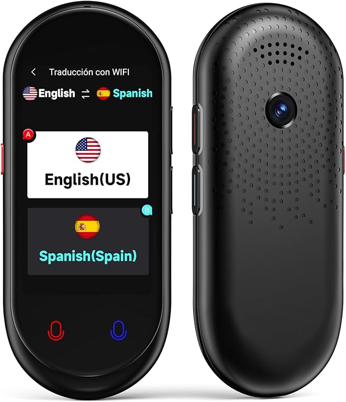 Language Translator Device, Portable Translator No WiFi Needed, Offline Voice Photo Translation, 137 Languages Supported, High Accuracy Translator Device for Travel Business Learning (Black)