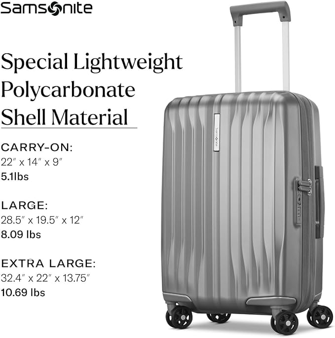 Samsonite UpLIFT Large Checked Hardside Luggage with Spinner Wheels - Airline-Approved, TSA Lock, Adjustable Handle System - Polycarbonate Hard Suitcase for Ultra Lightweight Travel - Phantom Black