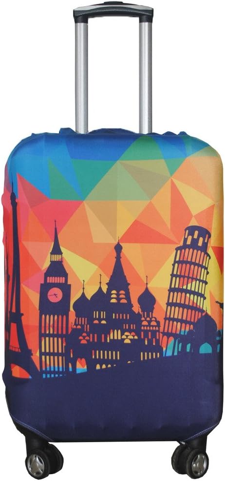 Explore Land Travel Luggage Cover Suitcase Protector Fits 27-30 Inch Case (Modern City, L)