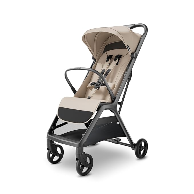 MAMA & BABY Packa Compact Travel Stroller – Lightweight, One-Hand Auto Folding, Portable & Lie-Flat Baby Stroller, Newborns and Toddlers Stroller with UPF 50+ Canopy & Mesh Ventilation