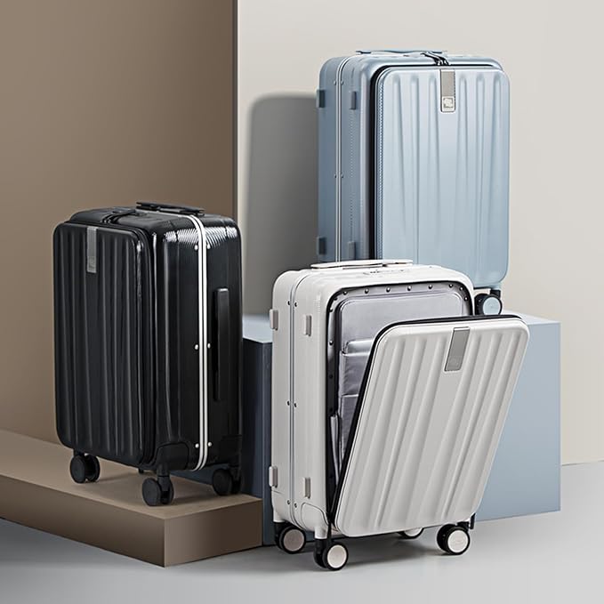 Hanke 20 Inch Carry On Luggage Hard Shell Suitcases with Wheels Luggage Suitcase Travel Luggage for Women Men Rolling Luggage Bags for Business Trip Weekender-Grey