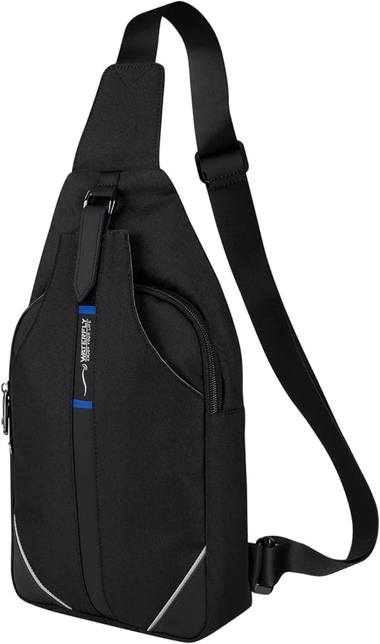 WATERFLY Small Crossbody Sling Backpack Anti Theft Backpack for Traveling Chest Shoulder Bag