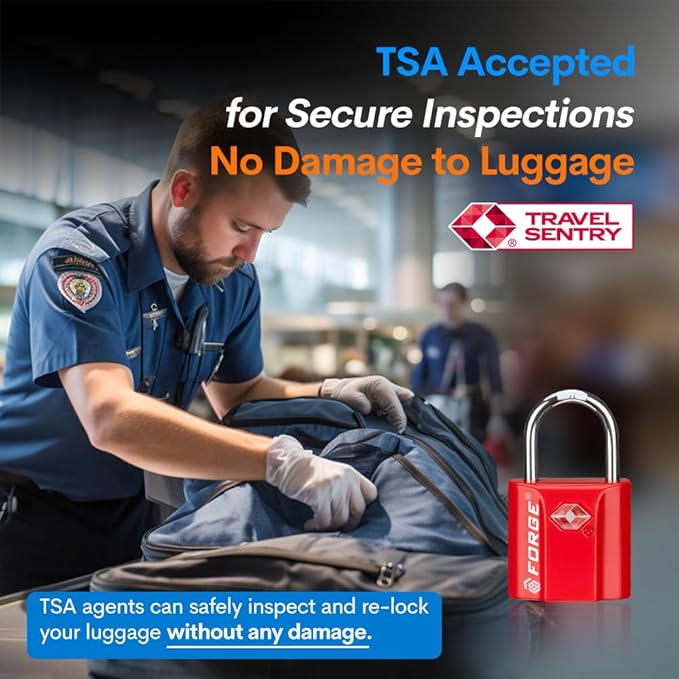 TSA Approved Luggage Locks, Ultra-Secure Dimple Key Travel Locks with Zinc Alloy Body