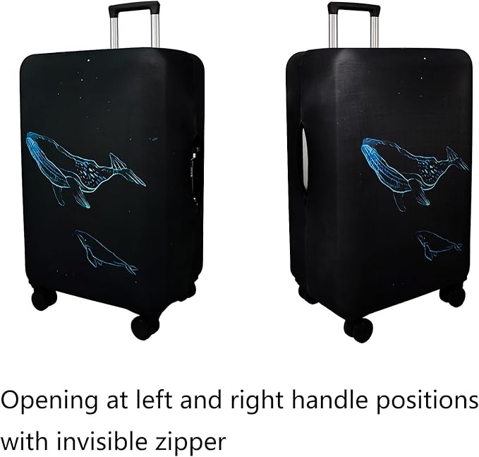 WUJIAONIAO Travel Luggage Cover Baggage Suitcase Cover Protector Skins 18-32 Inch (dolphin, L (for 25-28 inch luggage))