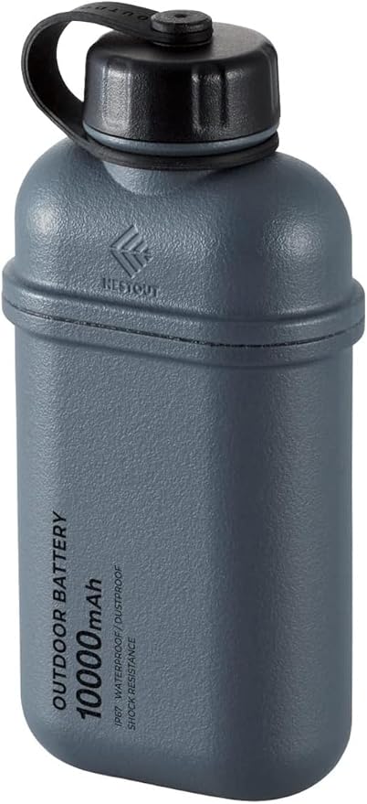 NESTOUT Rugged Power Bank, 10000mAh Outdoor Battery Charger, 20W USB-C Fast Charging PD, Waterproof IP67, Durable Shockproof, Battery Pack for iPhone Hiking Travel Camping (Gray Blue, 10000mAh)