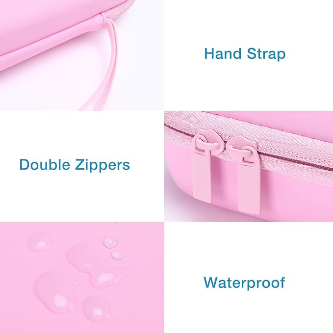 MOSISO Electronic Organizer Travel Case Compatible with MacBook Power Adapter, Compatible with Magic Mouse & Pencil, SD Card, USB Flash Disk with 4 Modular Insert & 2 Cable Tie & Snap Hook, Pink