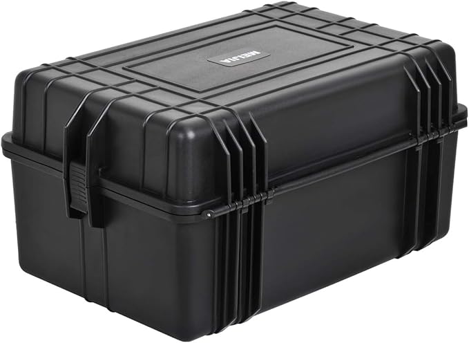 MEIJIA All Weather Waterproof Hard Camera Case,Hard Case with Customizable Fit Foam,Fit Use of Drones,Camera,Equipments,Pistols,Elegant Black (Black, 24.01"x16.92"X12.2")