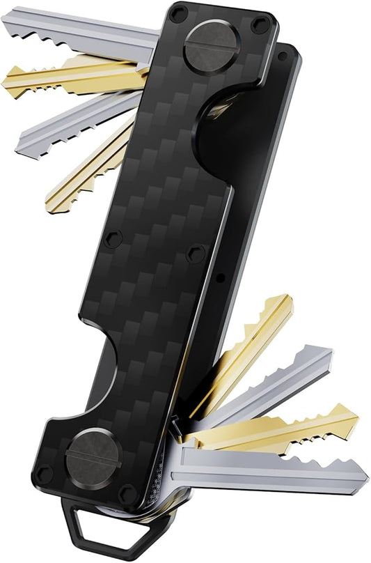 Key Organizer Key Holder Compact Key Case Minimalist Metal Key Chain Key Holder for Keychain Secures 8-10 Keys EDC