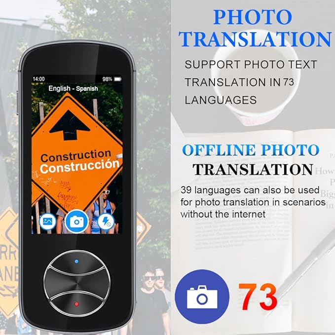Language Translator Device No WiFi Needed, AI Translator Two Way Real Time Voice Translation with 137+ Languages, Offline/Photo Translation for Travel Business Learning
