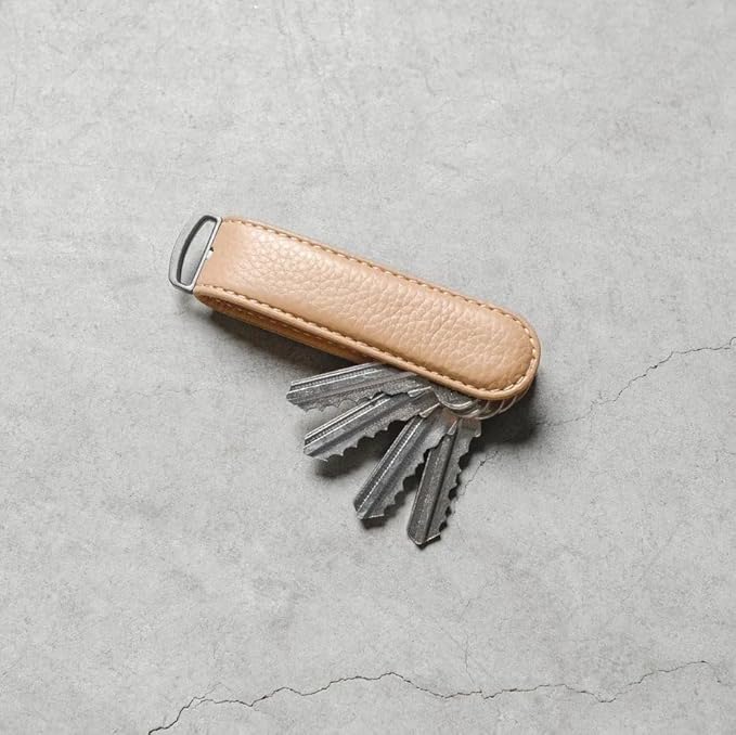 Jibbon Italian Premium Leather Key Organizer - Stylish Key Holder with Marine Grade 316 Stainless Steel, Compact EDC Keychain