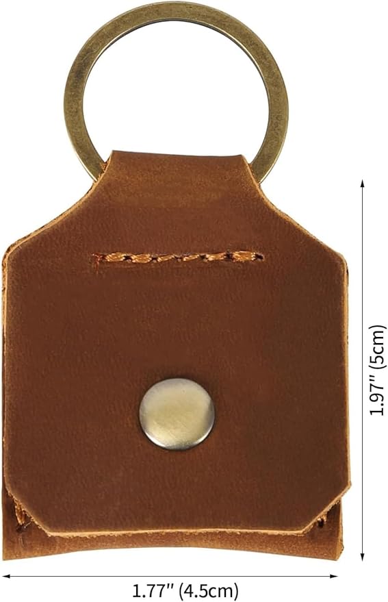 Jack&Chris Genuine Leather SD Card Holder Keychain, Anti-Shock Anti-Dust SD Card Case, Portable Camera Accessories for SD CF CFexpress Micro SD Nano SIM and Micro SIM Cards, Dark Brown 2 Packs