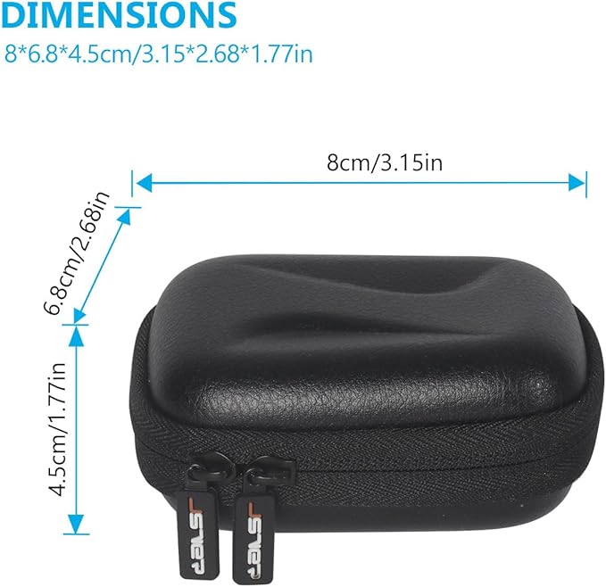 JSVER Mini Carrying Case for GoPro Hero 13/12/11/10/9/8/7/6/5/4/3, DJI Osmo Action, AKASO EK7000 / EK7000 Pro / V50 Pro/Brave 4, Campark ACT74 / ACT76, Dragon Touch Vision 3, YI Lite / 4K+