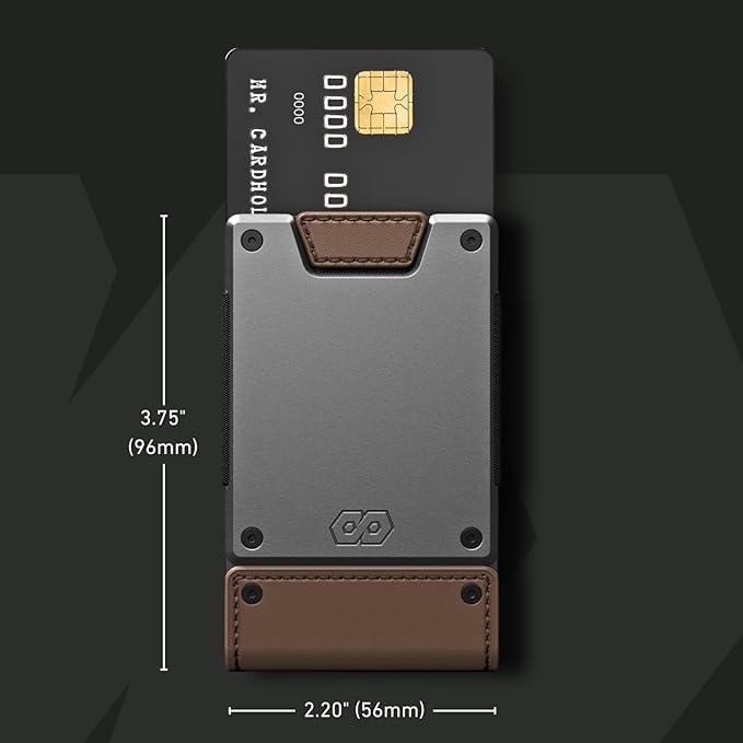 PROOF Wallet | Slim Minimalist Wallets for Men | Leather & Metal | RFID Wallet | Front/Back Pocket | Gift Box | Veteran Owned