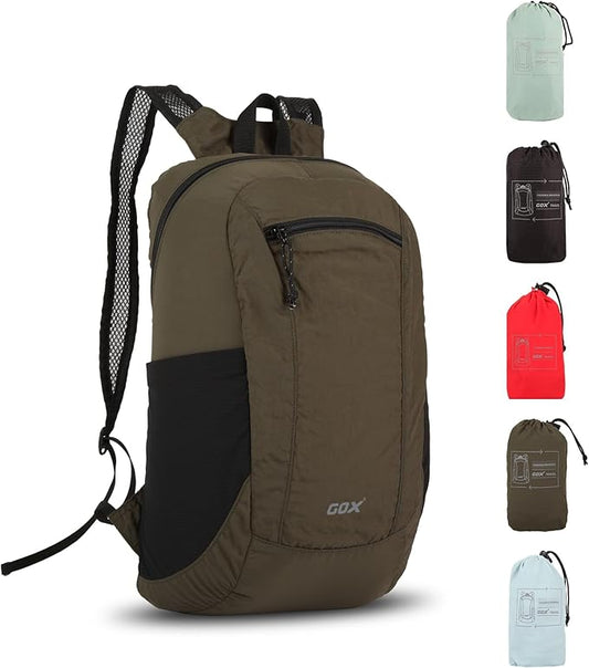 GOX Foldable 20l Backpack For Travel Lightweight Hiking Packable Daypack for Men Travel Camping Outdoor Bag Women (Jasper)