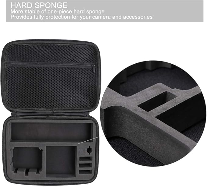 SUREWO Hard Case for GoPro,Surface-Waterproof Carrying Case Compatible with GoPro Hero 13/12/11/10/9/8/7/(2018)/6/5 Black,DJI Osmo Action,AKASO/Campark and More (Medium)
