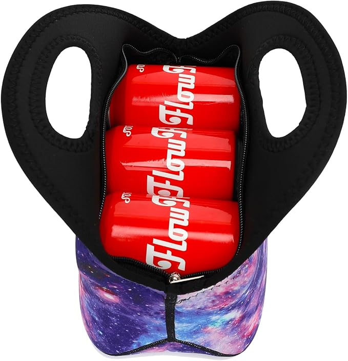 FlowFly Neoprene kids Lunch box Insulated Soft Bag Mini Cooler Thermal Meal Tote Kit for Boys, Girls,Men,Women,School,Work, Office, Galaxy
