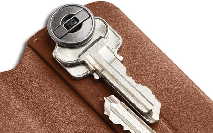Bellroy Key Cover Plus – Third Edition (Leather Key Holder, Holds 4 – 8 Keys) - Hazelnut