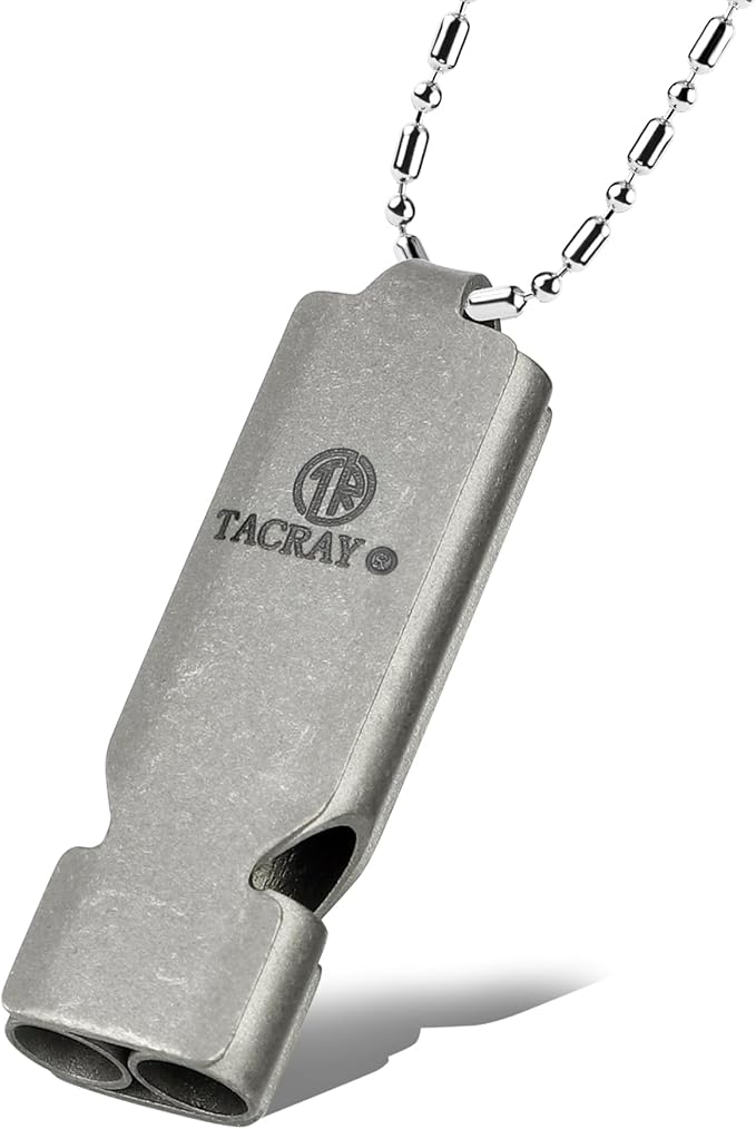 TACRAY Emergency Whistles Lifeguard Safety Whistle with Neck Chain and Keychain for Outdoor Camping Hiking