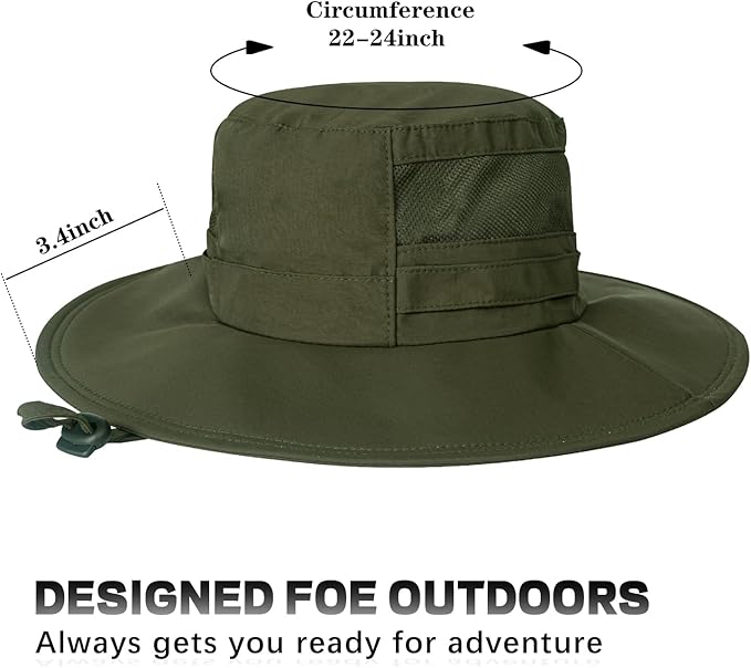 Sun Hat for Men/Women, UPF 50+ Fishing Hat,Waterproof Wide Brim Bucket Hat Foldable Boonie Hat for Hiking Garden Safari Beach