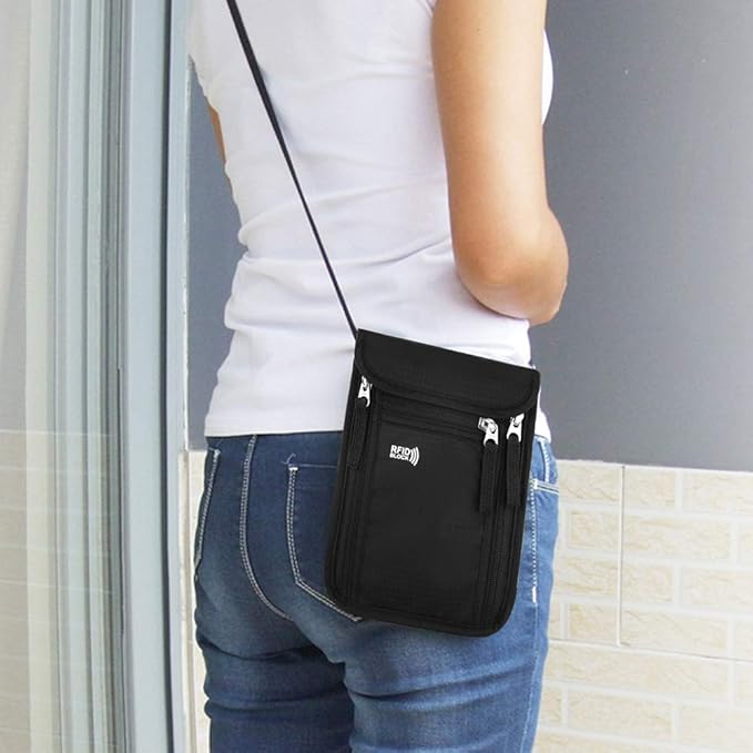 Travel Pouch Neck Wallet Family Passport Holder Organizer Case with RFID Blocking
