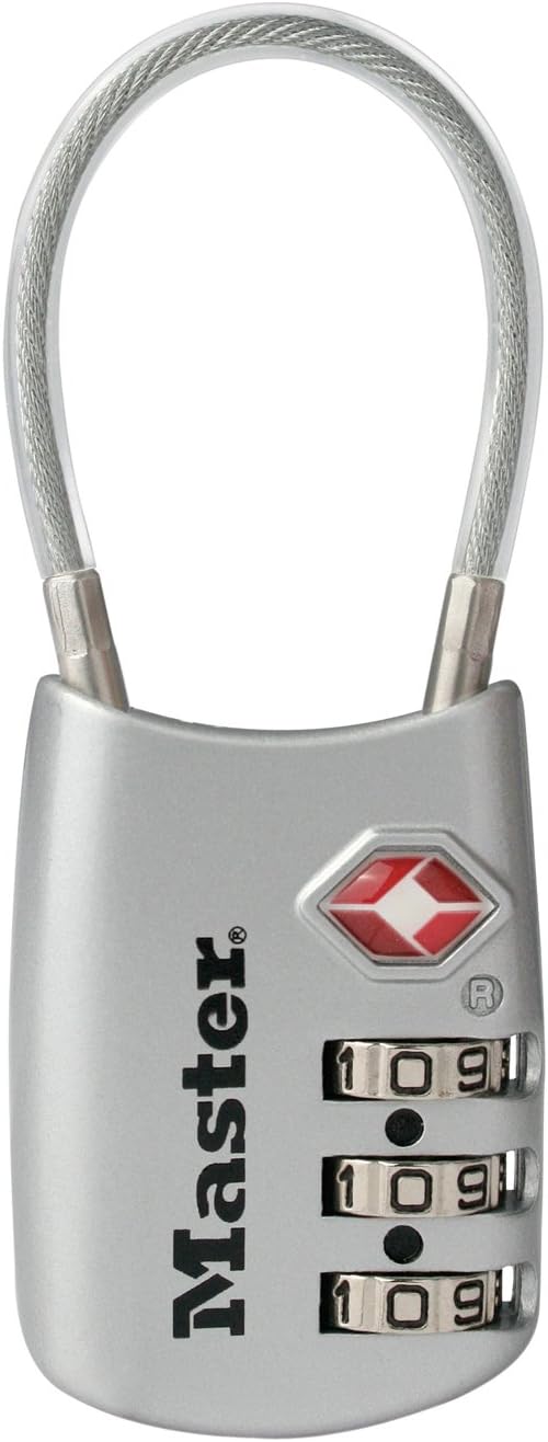 Master Lock 4688D Set Your Own Combination TSA Approved Luggage Lock, 1 Pack, Silver