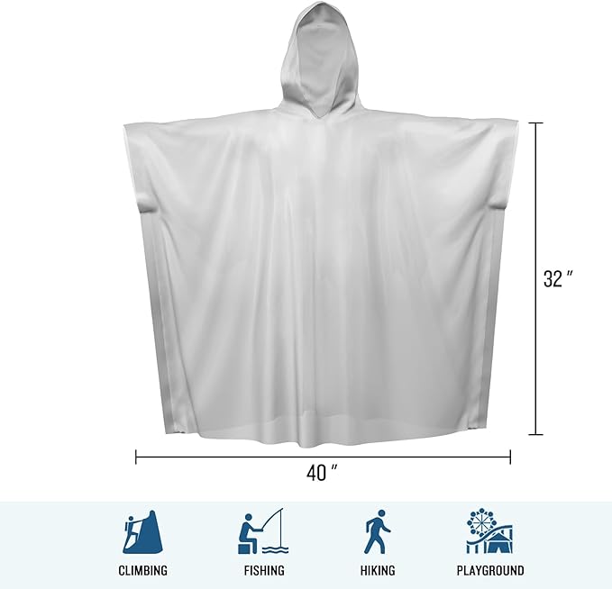 SaphiRose Disposable Rain Ponchos Emergency Clear Poncho