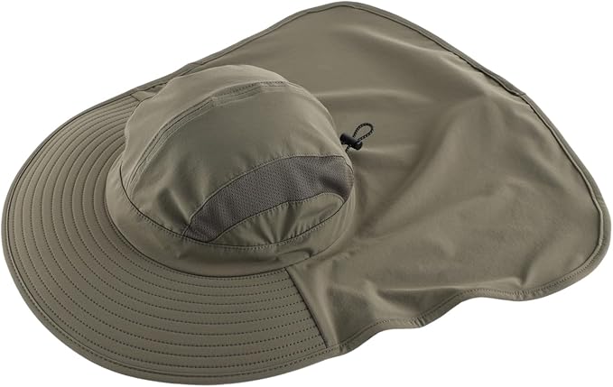Home Prefer UPF 50+ Sun Hats for Men Women Wide Brim Fishing Hat with Neck Flap UV Protection Sunblock Safari Bucket Hat