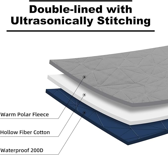 Outdoor Waterproof Blanket, Foldable Fleece Stadium Blanket for Outdoor Sports Event, Camping, Concerts, Car, Pet, Picnics - Windproof, Wearable, Machine Washable 80" x 58"