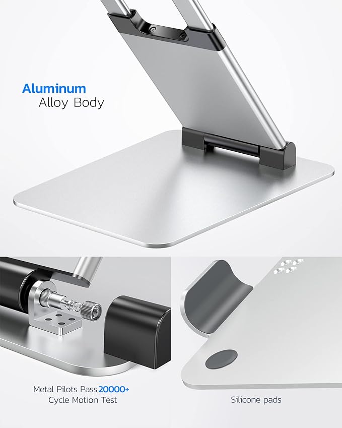 Nulaxy Laptop Stand, Ergonomic Sit to Stand Laptop Holder Convertor, Adjustable Height from 2.1" to 13.8", Supports up to 22lbs, Compatible with MacBook, All Laptops Tablets 11-17" - Silver