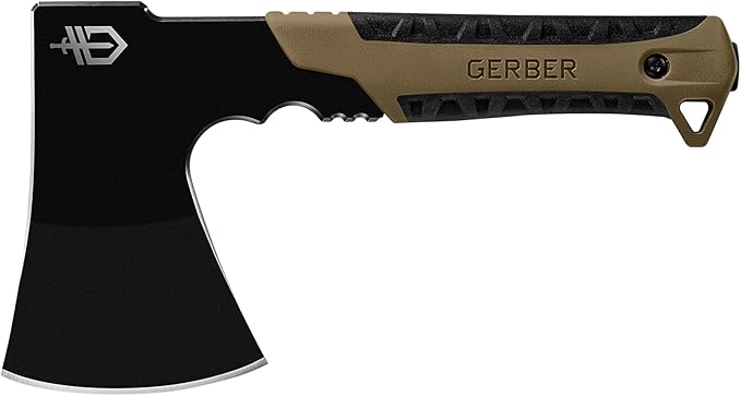 Gerber Gear Pack Hatchet - 3.5" Steel Blade Axe with Full Tang - Survival, Bushcraft and Camping Gear - with Mountable Nylon Sheath