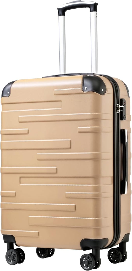 Coolife Luggage Suitcase Carry-on Hardside Travel Luggage TSA Lock Spinner Telescopic Handle
