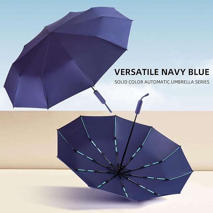 Folding Umbrella Anti-UV Compact Durable Folding Umbrella Auto Open Close Windproof Travel Umbrella Premium Grip Fits Backpack