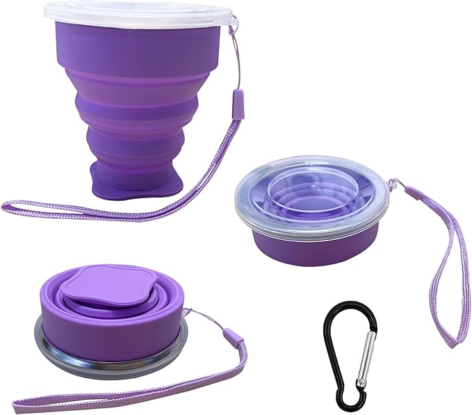 Collapsible Cup - Silicone FoldableCup Expandable Folding Drinking Cups -Reusable Portable Mugs-Cup For Travel, Camping, Hiking, Holiday Vacation, Outdoor Sports