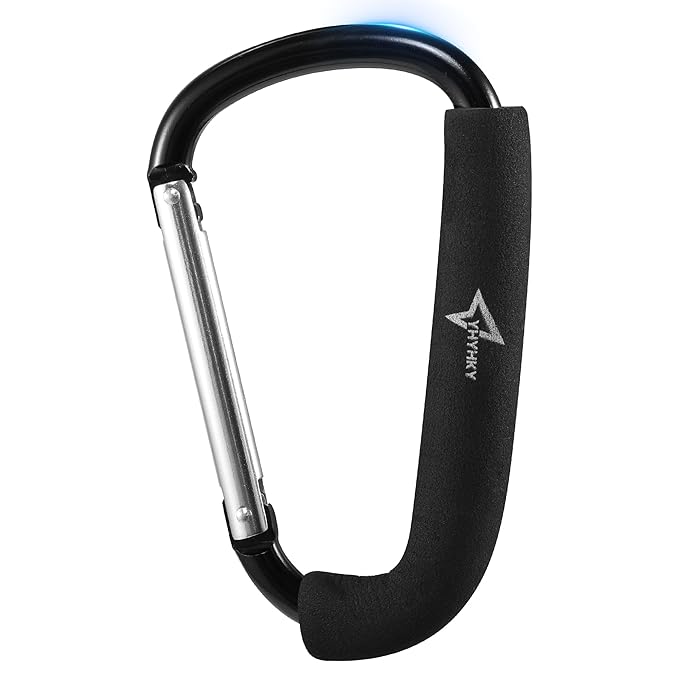Stroller Hook, 6.3" Large Carabiner Clip for Diaper Bags, Groceries, and Purse, Mommy Hook for Mom, Universal Fit for Most Stroller Accessory Handles