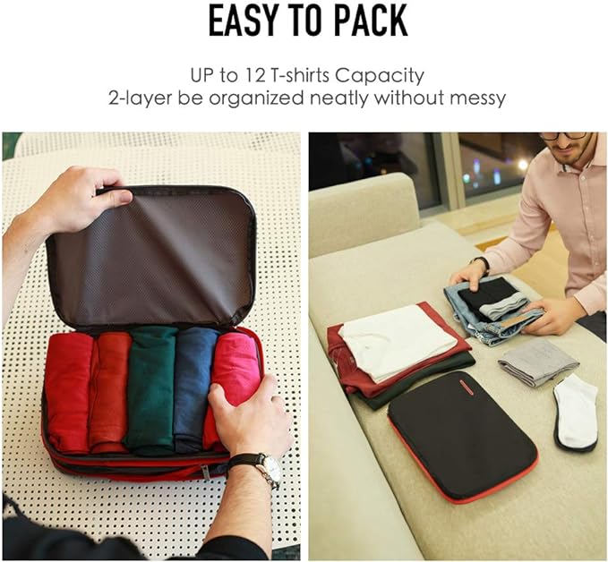 Bee Nesting Waterproof Compression Packing Cubes,Travel Packing organizers for Carry on Luggage,Backpacking, Suitcases