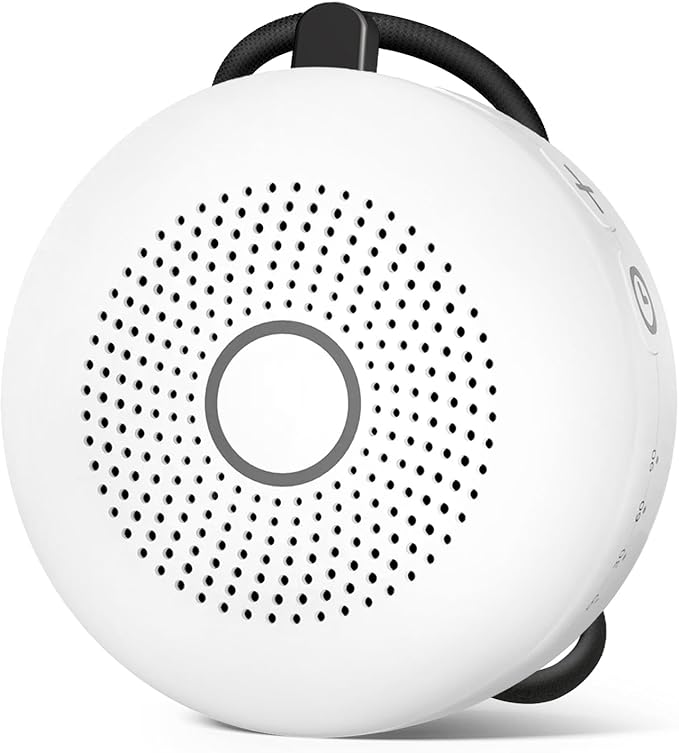 Sleepbox Portable White Noise Machine 30 Soothing Sounds Rechargeable Battery Small for Travel 32 Volume Control Noise Canceling Sleep Machine Sound Therapy for Baby Kids Adults (White)