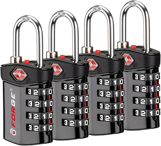 Forge Travel Lock,TSA Approved Luggage Locks for Air Travel, Gym Lockers, School Lockers, Pelican Cases, Gun Case, Easy Read Dials, Durable Alloy Body