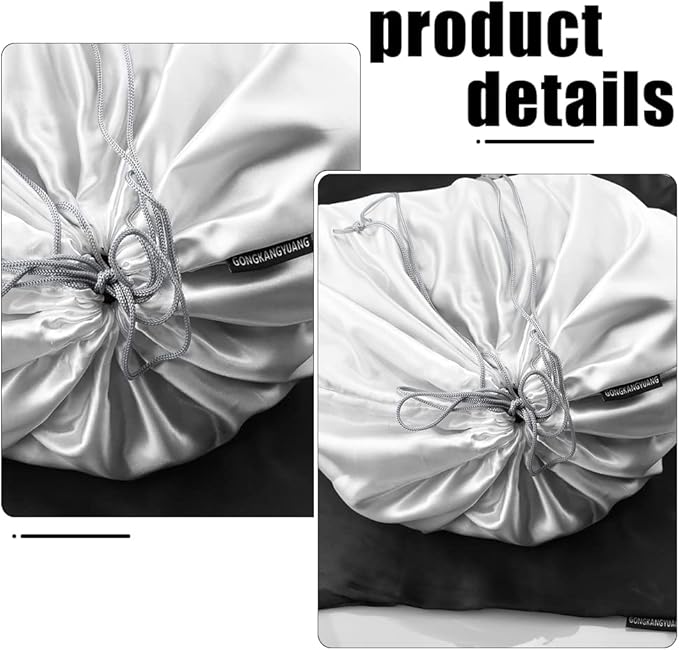 6 Pack Dust Bags for Handbags Silk Dust Cover Bag for Handbags Purses Shoes Boots, Silk Dustproof Drawstring Bag Travel Storage Pouch (Black, 19.6 × 15.7 in)