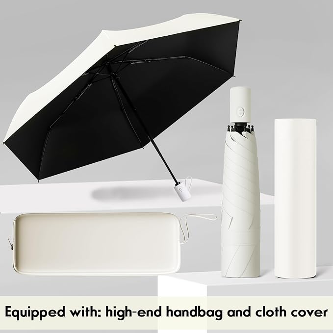 Auto Open Close Umbrella - Ultra Light Compact Travel & Backpack Size for Women and Men, UPF 50+ Eco-Friendly Sun Protection & Windproof Rain Umbrella with UV Defense