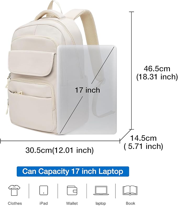 FOXLOVER Travel Laptop Backpack, Anti-Theft Slim Business Backpack, School College Bag for Men & Women, Fits 15.6 Inch Laptop