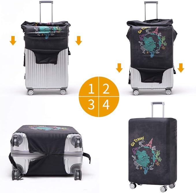 TRAVELKIN more than travel Luggage Cover Washable Suitcase Protector Anti-scratch Suitcase cover Fits 18-32 Inch Luggage