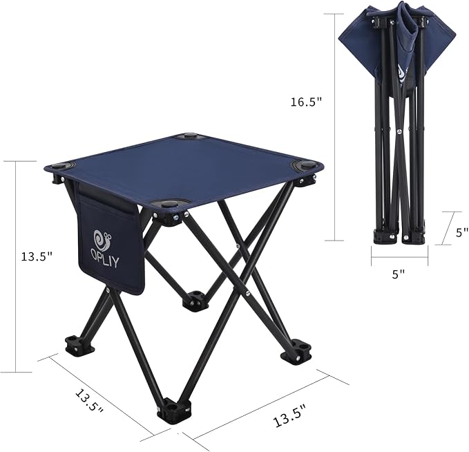 Opliy Camping Stool, Folding Small Chair Portable Camp Stool for Camping Fishing Hiking Gardening and Beach, Camping Seat with Carry Bag (Blue)