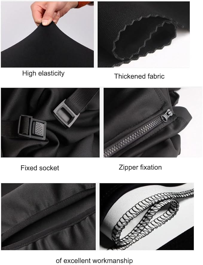 MosaiRudo Thicker Luggage Cover Elastic Suitcase Cover Protector Fits 18-32 Inch Suitcase Travel Accessories (Black, XL)