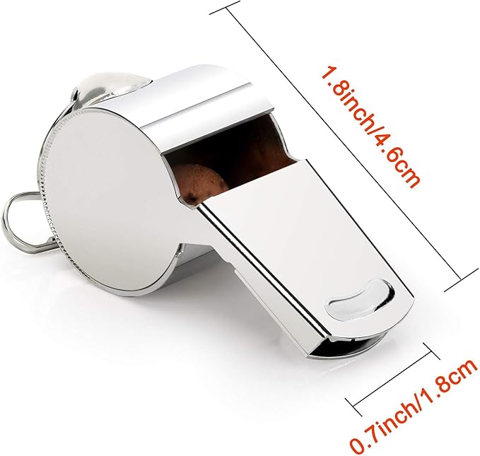 Fya Stainless Steel Whistle with Lanyard, Very Loud Sports Whistle, Perfect for Referees, Coaches, Polices, Emergency, Outdoor Sports,