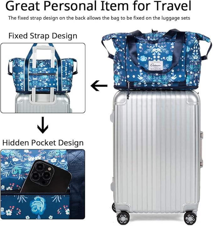 Large Capacity Foldable Travel Bag Expandable Portable Carry on Bag Dry&Wet Separation Sports Duffel Bags